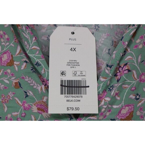 Wonderly Plus Hi-Lo Midi Dress-Size 4X-Tiered-New with Tags-Prairie - Picture 3 of 7